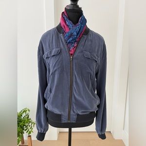 EQUIPMENT FEMME Abbot Silk Bomber Jacket